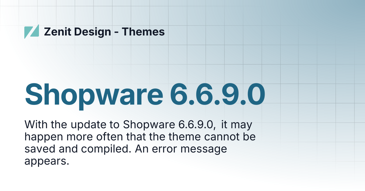 Shopware 6.6.9.0 | EN | Zenit Design - Themes
